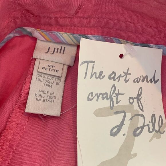 NWT J Jill Womens Crop Pants Lightweight Cotton Pink Size 12P - Picture 4 of 4